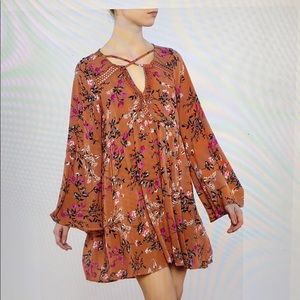 Umgee  floral print boho Dress M